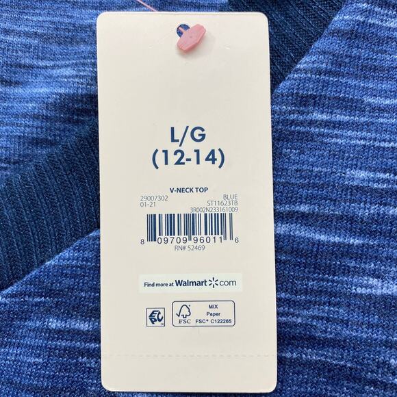 Secret Treasures Blue Polyester Rayon Spandex Long Sleeve Shirt Womens 12-14 L/G - Picture 4 of 5